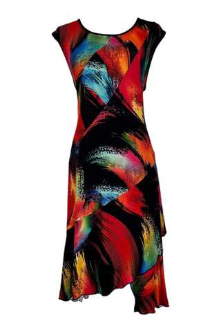 Black-Multicolor Color Print Dress