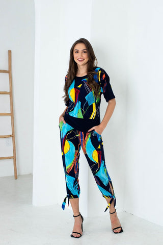 Artex Fashions Women Abstract Print Capri Pants - Lala Love Moda