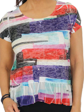 Abstract Stripe Print Top - Lala Love Moda