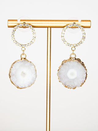 AMARA - White Statement Earrings - Lala Love Moda