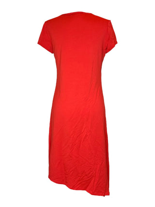 Asymmetrical Short Sleeve V-Neck Bamboo Dress - Lala Love Moda