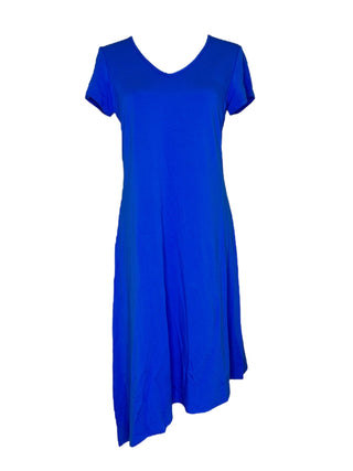 Compli K Women's Asymmetrical Short Sleeve V-Neck Bamboo Dress - Lala Love Moda