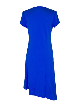 Asymmetrical Short Sleeve V-Neck Bamboo Dress - Lala Love Moda