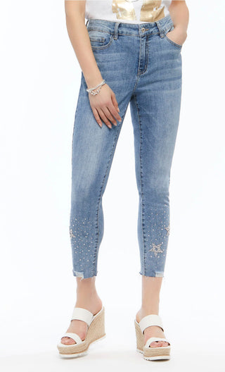 Capri Jeans with Star Embellishments - Lala Love Moda