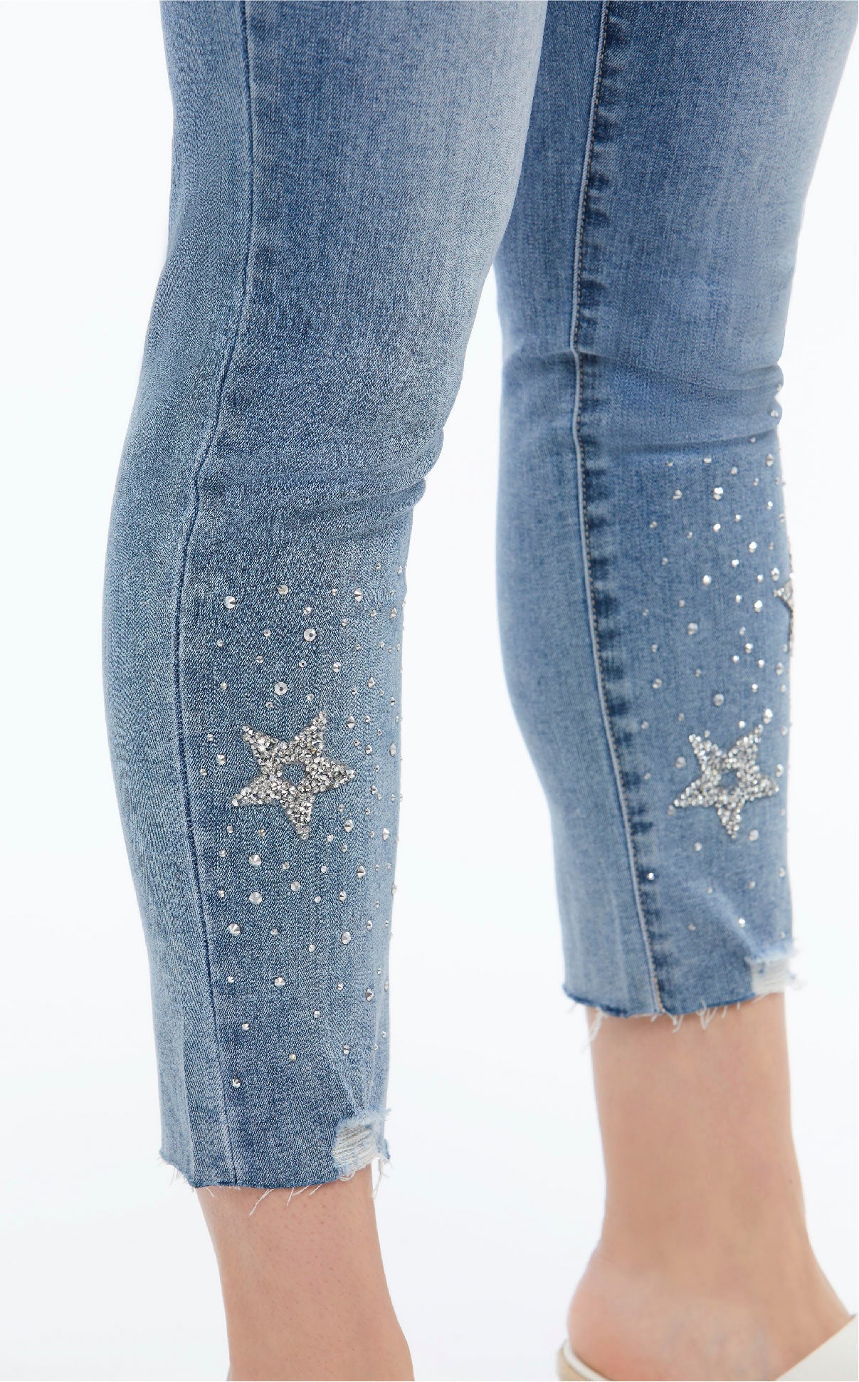 Capri Jeans with Star Embellishments