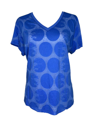 Luukaa Clothing - Polka Dot Tshirt Womens Blue Tshirt