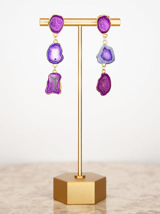 GISELLE - Geode Statement Drop Earrings - Lala Love Moda