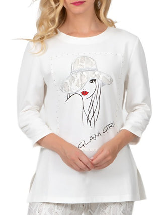 women's long sleeve graphic tees - white graphic tee