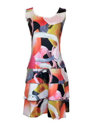 Ivory-Multi Print Sun Dress - Lala Love Moda