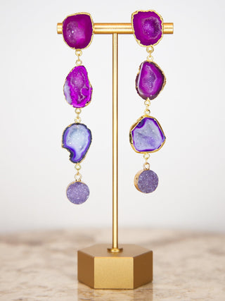 KATE - Geode Statement Drop Earrings - Lala Love Moda