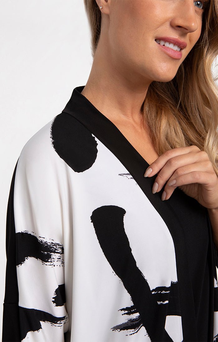 Black and white outlet kimono cardigan