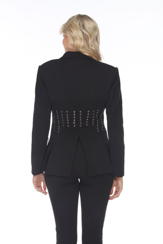 Lace Up Slip Blazer - Lala Love Moda