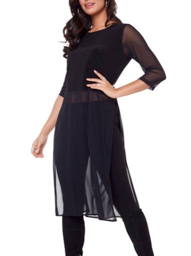 Long Black Tunic Top for Women S / Black Long Black Tunic Top for Women S / Black