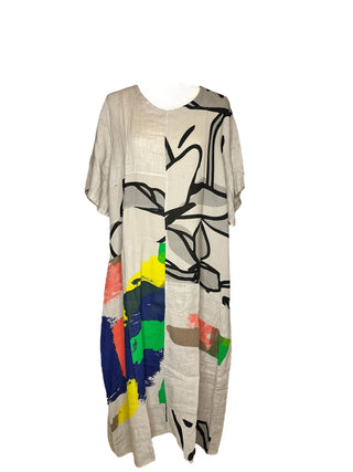 Paint Linen Dress - Lala Love Moda