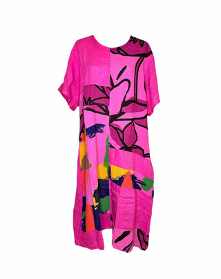 Paint Linen Dress - Lala Love Moda