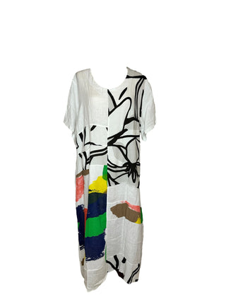 Paint Linen Dress - Lala Love Moda