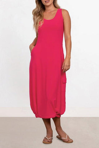 Sympli Clothing Pleat Hem Tank Maxi Dress - Lala Love Moda