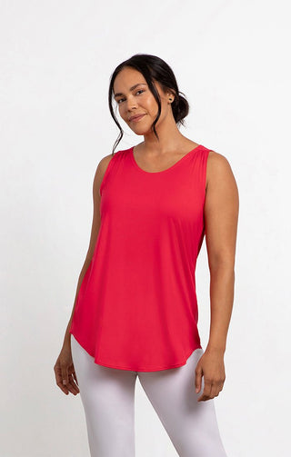 Sympli Clothing Red Bamboo Gather Tank Top - Lala Love Moda