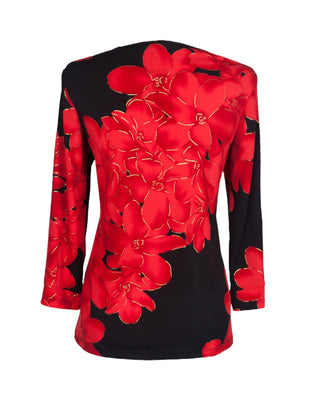 Red Flowers Top - Lala Love Moda