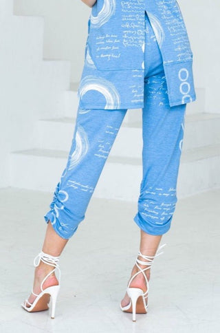 Script Print Capri Pants - Lala Love Moda