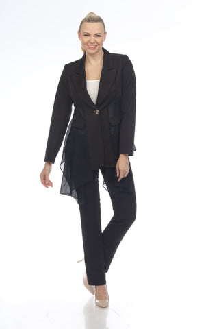 AZI Jeans clothing women's black Sheer Blazer - Lala Love Moda