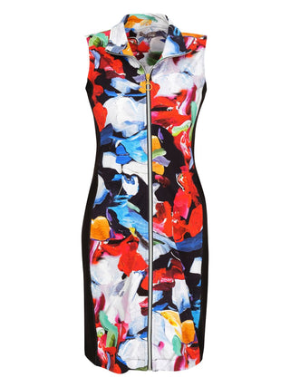 Dolcezza Clothing - Dolcezza Dresses - Dolcezza Clothing Online -Sleeveless Zip Up Floral Dress 