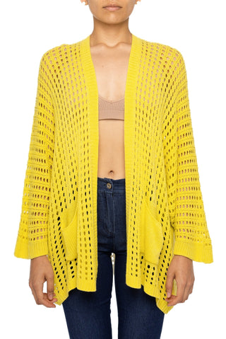 Yellow Cardigan for Women - Made in Italy