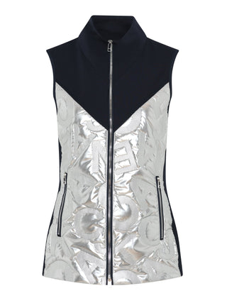 Typographic Metallic Vest - Lala Love Moda