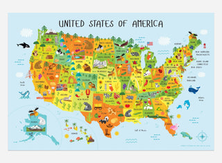 USA map FOR KIDS- Poster - Lala Love Moda