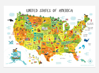 childrens map of united states