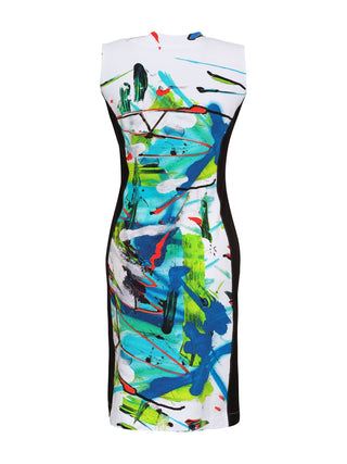 V-neck Abstract Dress - Lala Love Moda