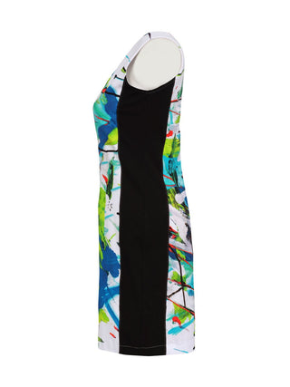 V-neck Abstract Dress - Lala Love Moda