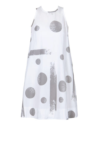 White Abstract Dress - Lala Love Moda