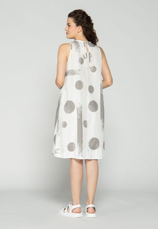 White Abstract Dress - Lala Love Moda