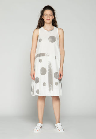 White Abstract Dress - Lala Love Moda