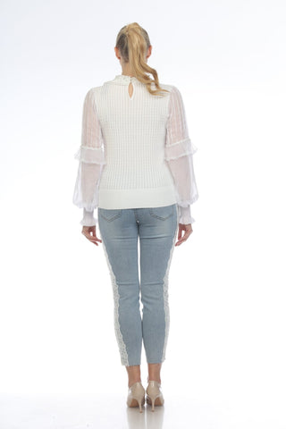 White Dressy Sweater - Lala Love Moda