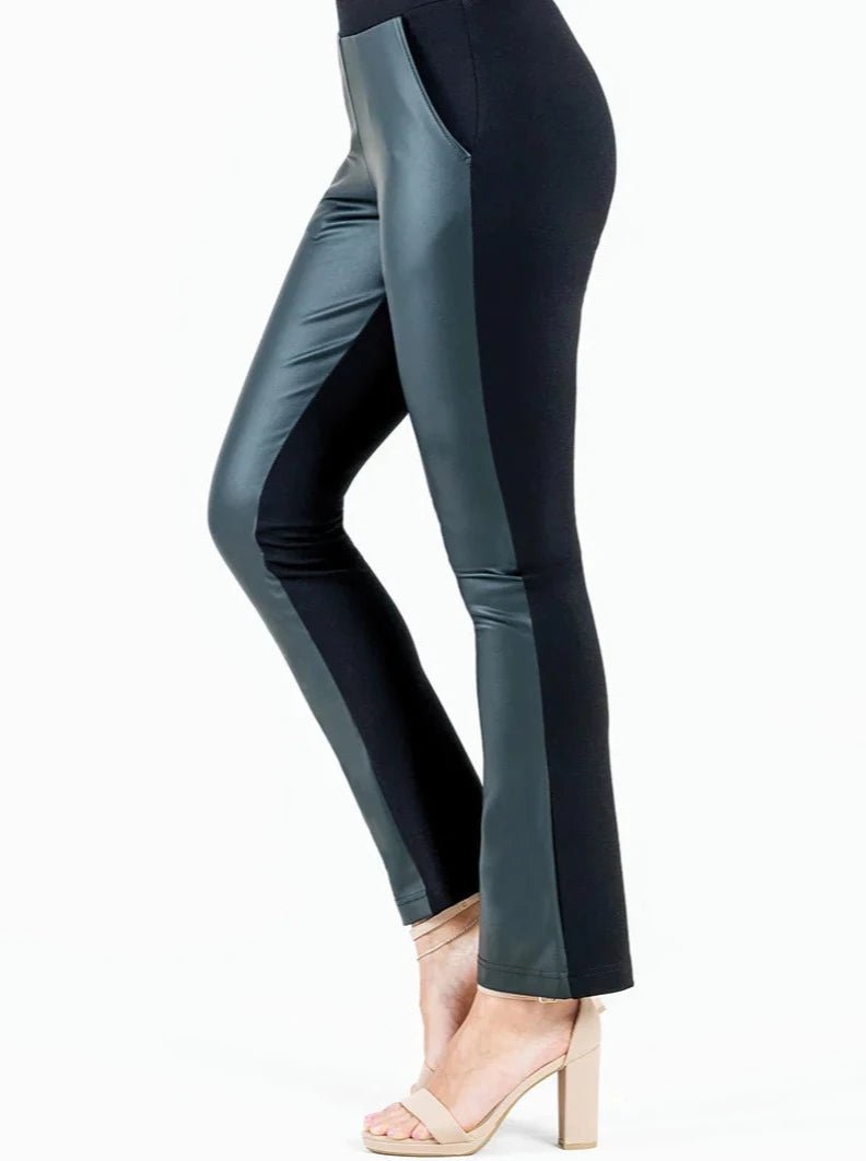 Women's Faux Leather Pants with Pockets