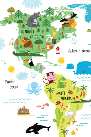 World Map for Kids Room