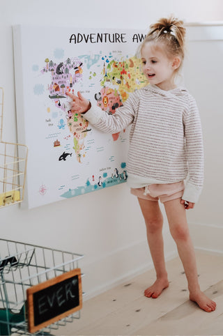 World Map for Kids - Canvas Print - Lala Love Moda
