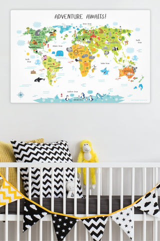 World Map for Kids - Canvas Print - Lala Love Moda