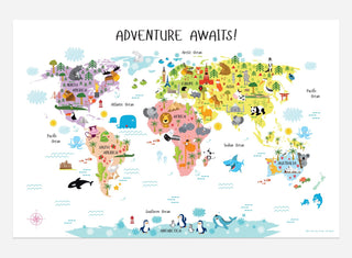 world map for kids room