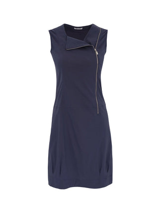Dolcezza Clothing - Dolcezza Dresses - Women's Short Navy Blue Front Zipper Dress